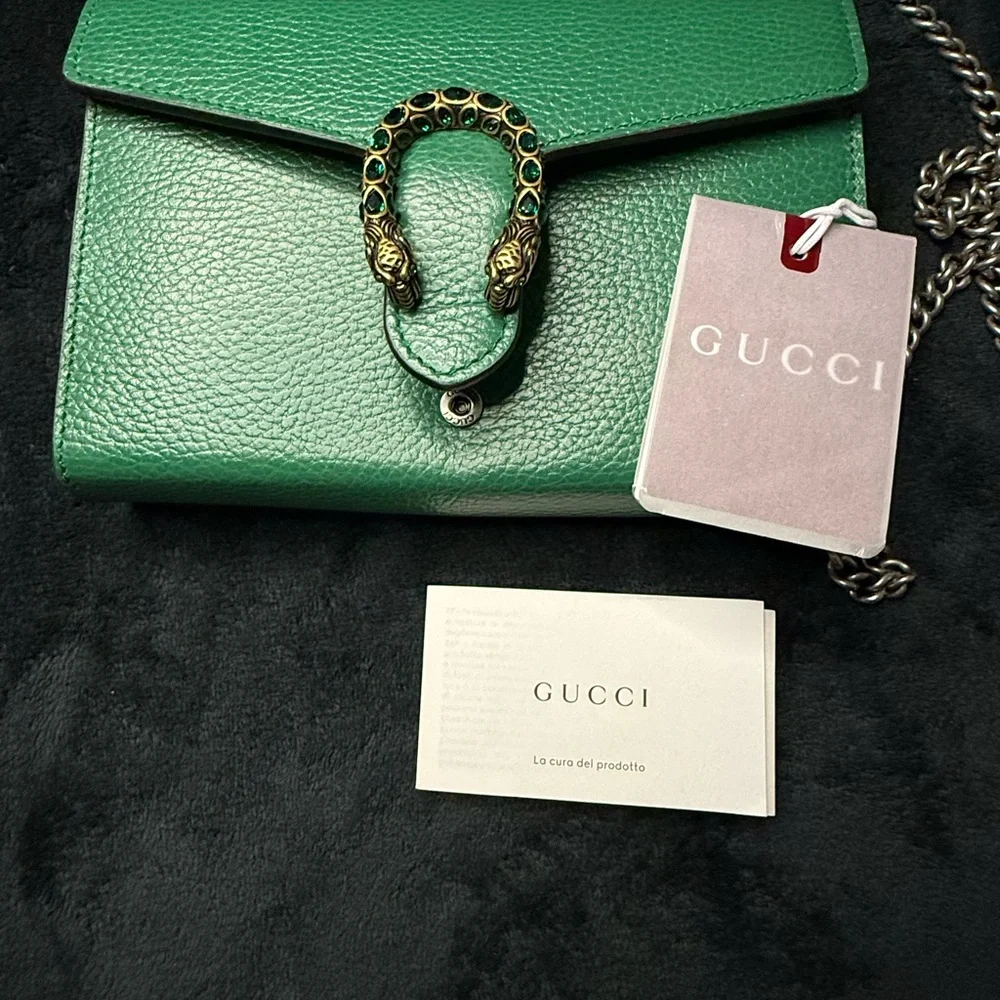 Authentic GUCCI Green Dionysus Mini Chain Bag - Picture 6 of 8